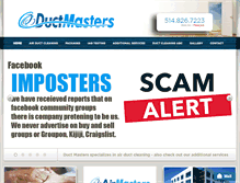 Tablet Screenshot of ductmasters.ca